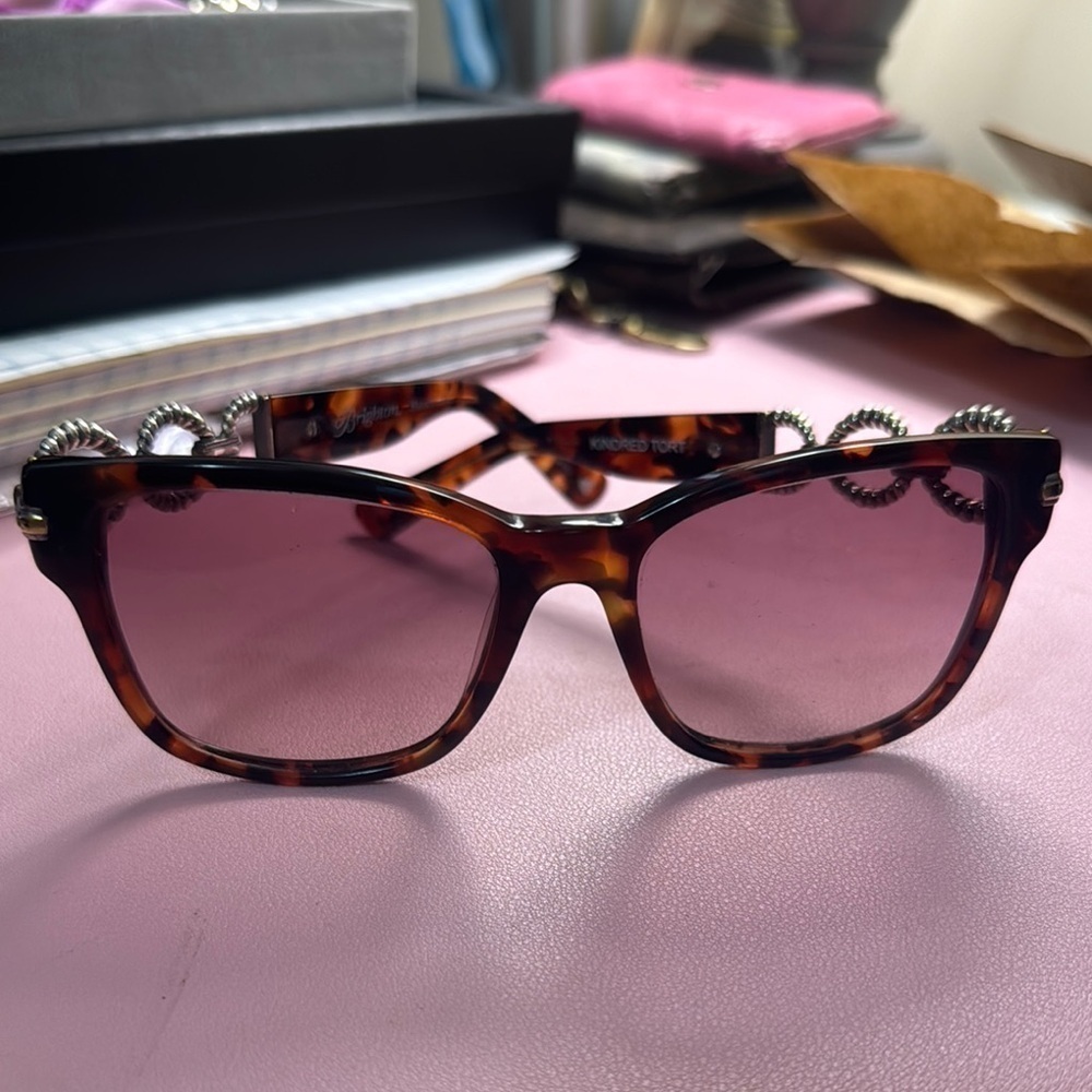 Brighton Brown and Gold Tortoise Chain Sunglasses